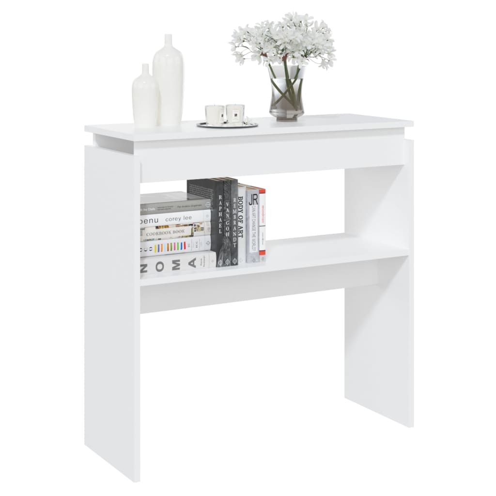 Konsolbord vit 80x30x80 cm konstruerat trä
