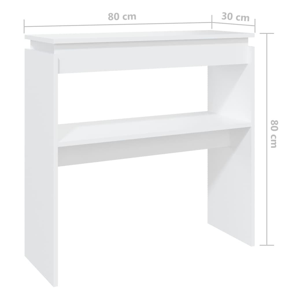 Konsolbord vit 80x30x80 cm konstruerat trä