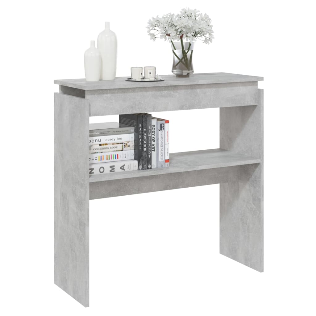Sidobord betonggrå 80x30x80 cm konstruerat trä