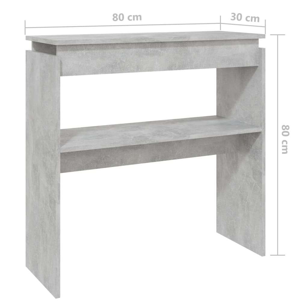 Sidobord betonggrå 80x30x80 cm konstruerat trä
