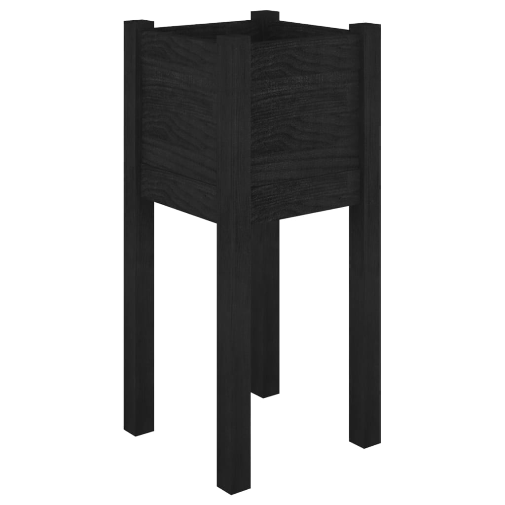 Odlingslådor 2 st svart 31x31x70 cm massiv furu