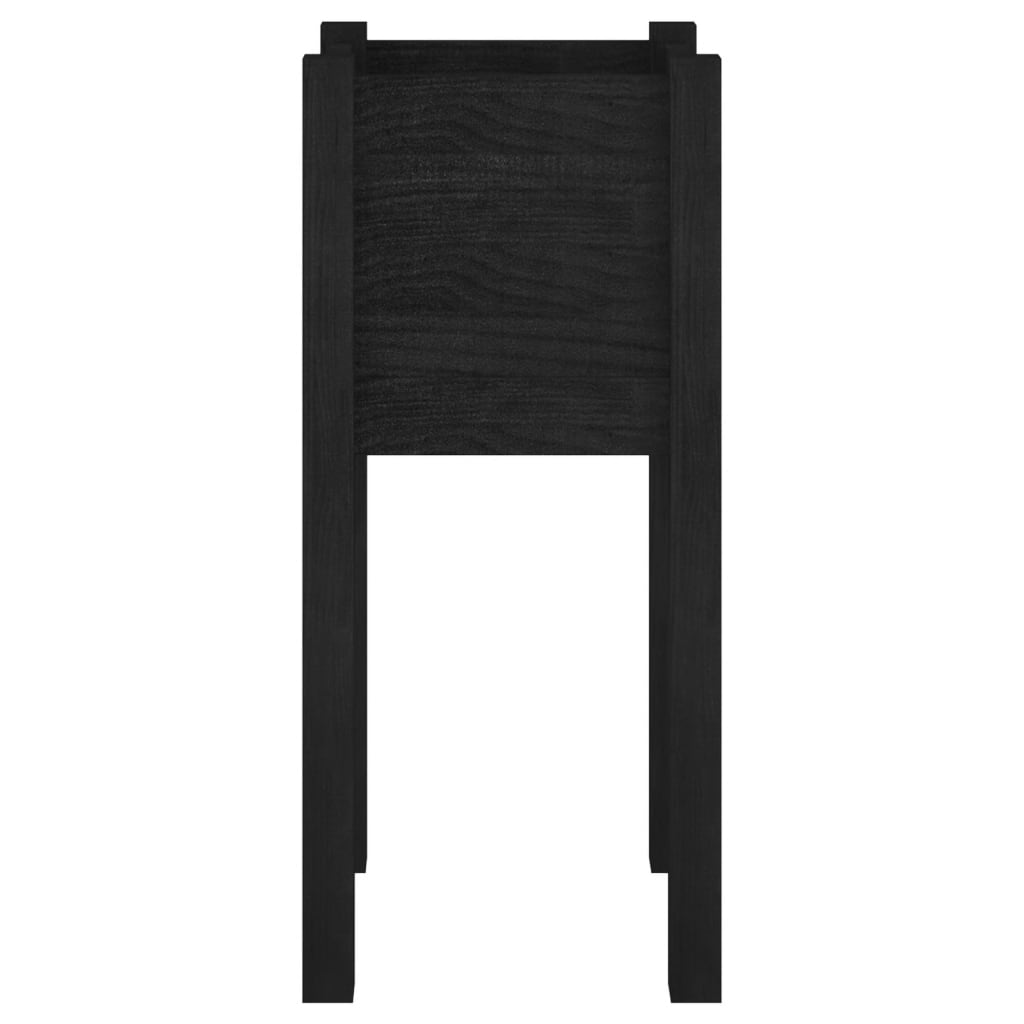 Odlingslådor 2 st svart 31x31x70 cm massiv furu