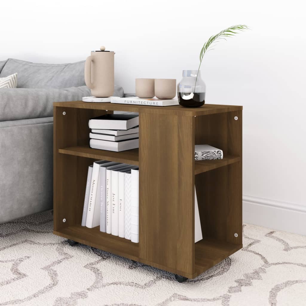 Sidobord brun ek 70x35x55 cm konstruerat trä