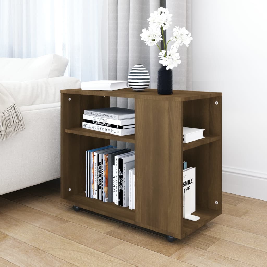 Sidobord brun ek 70x35x55 cm konstruerat trä