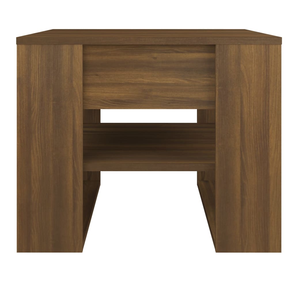 Soffbord brun ek 55,5x55x45 cm konstruerat trä