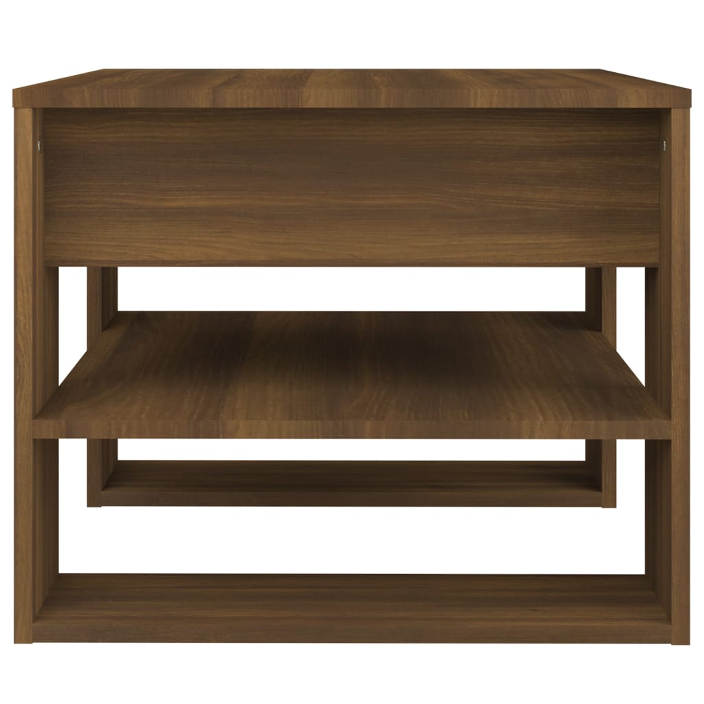 Soffbord brun ek 55,5x55x45 cm konstruerat trä