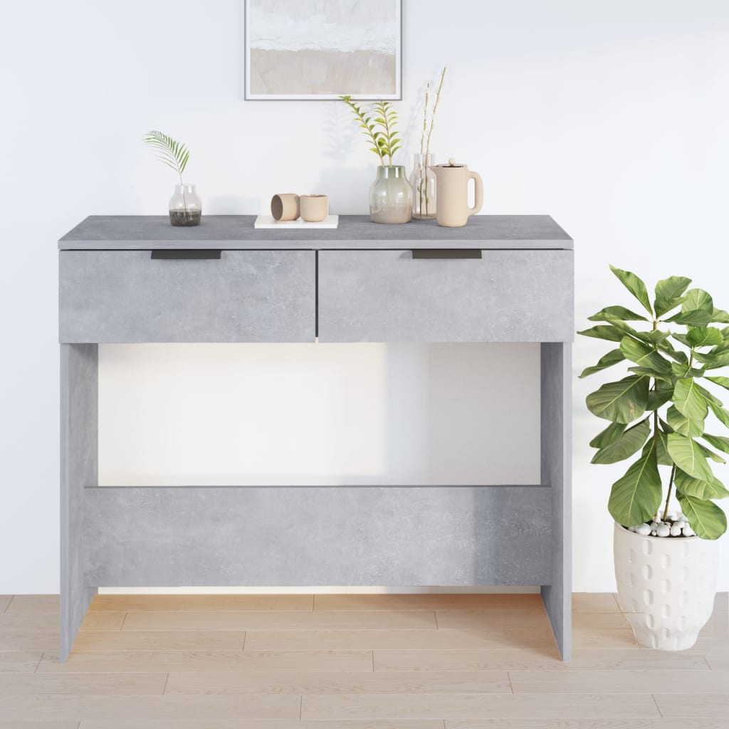 Konsolbord betonggrå 90x36x75 cm konstruerat trä