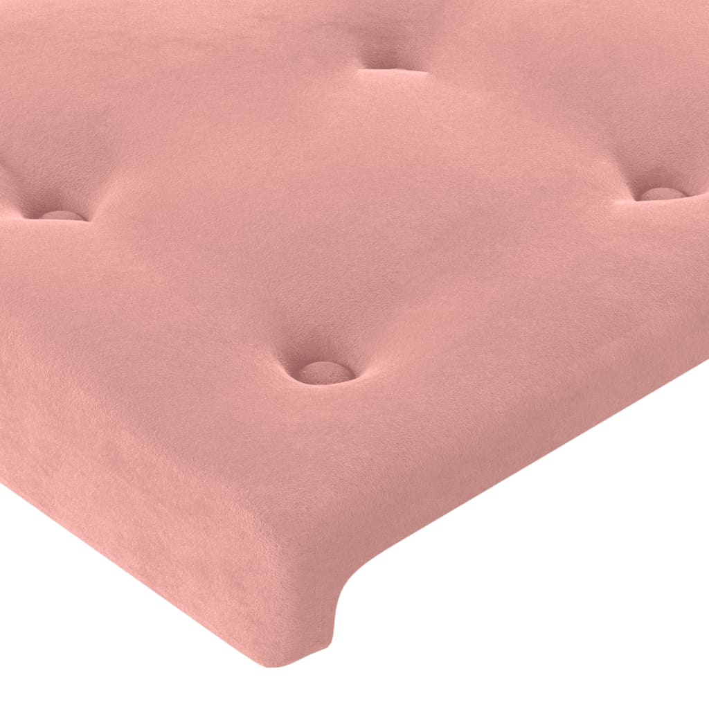 Bed headboard with edges pink 147x23x118/128 cm velvet