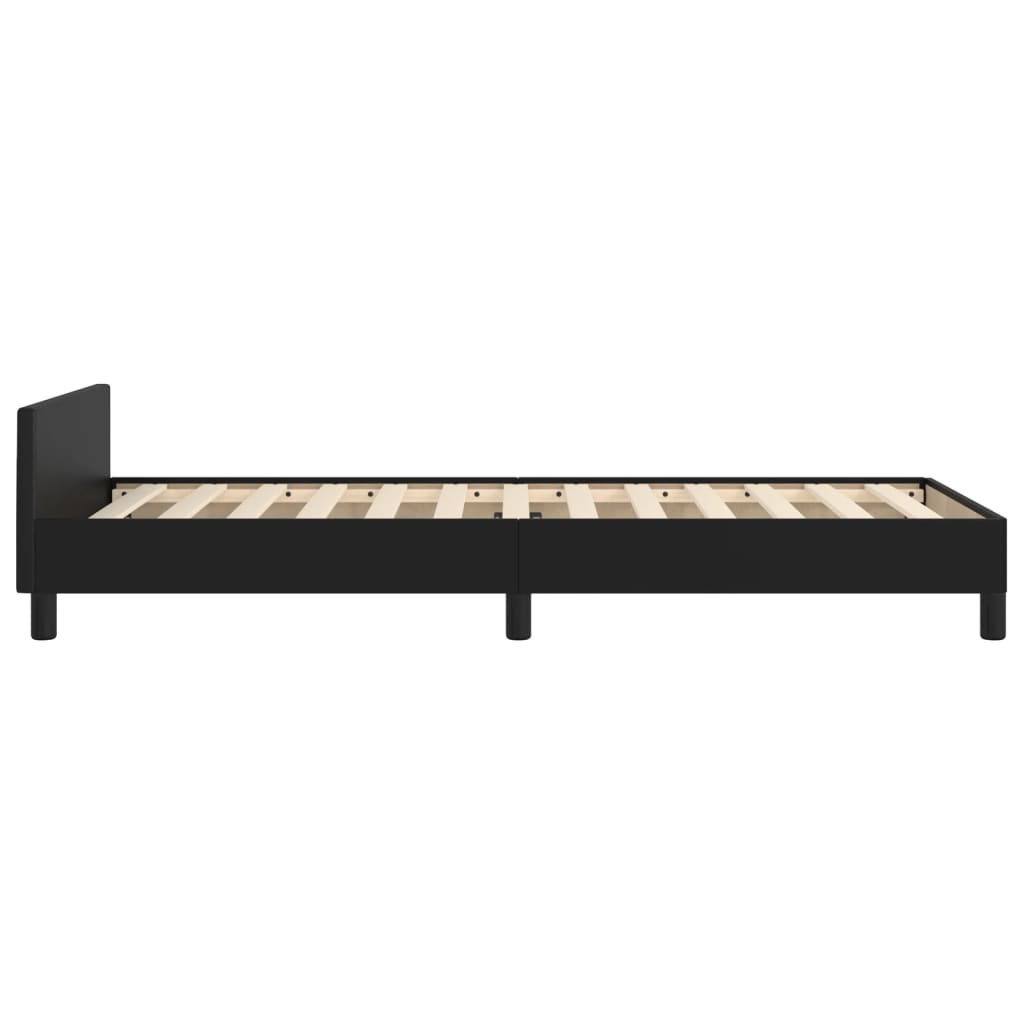 Bed frame with headboard black 100x200 cm faux leather