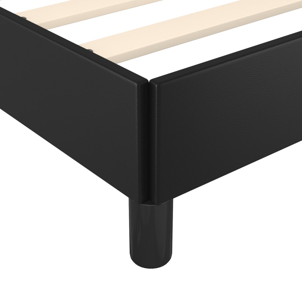 Bed frame with headboard black 100x200 cm faux leather