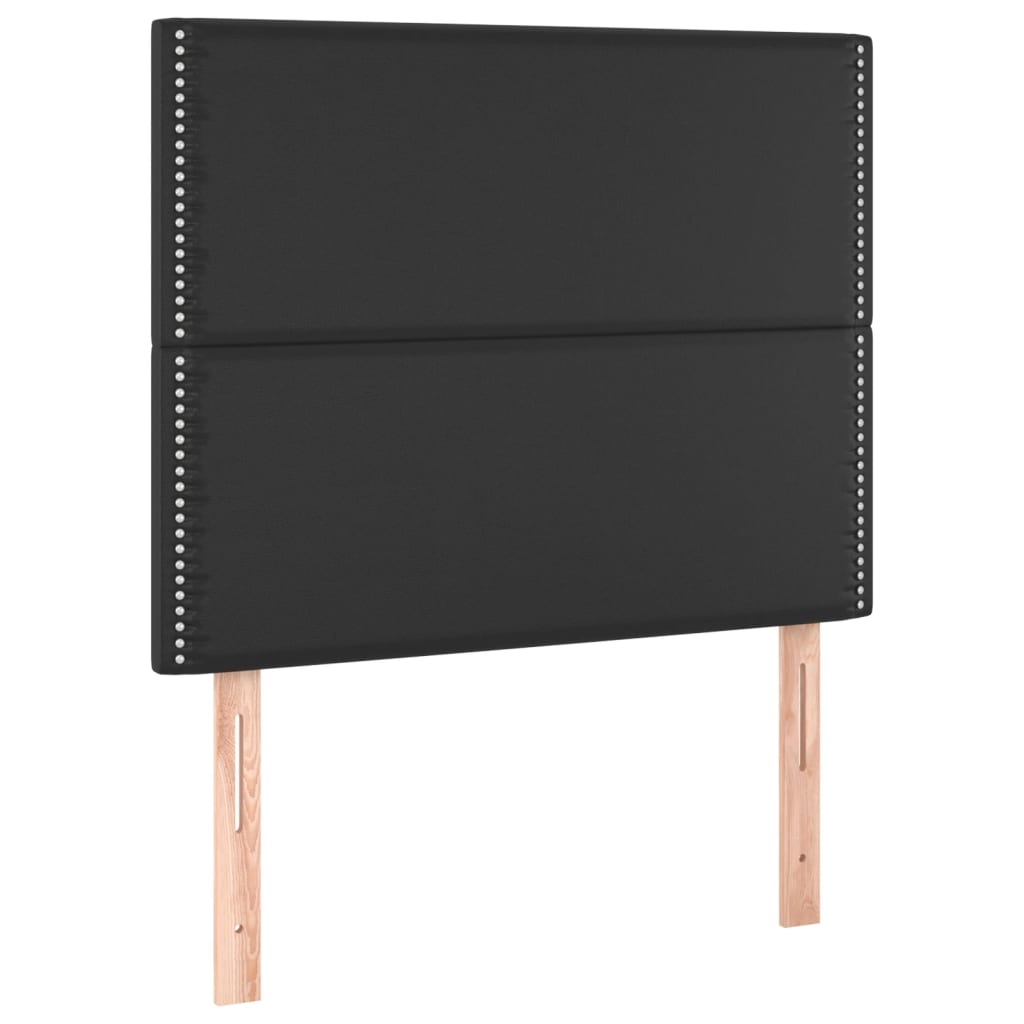 Bed frame with headboard black 100x200 cm faux leather