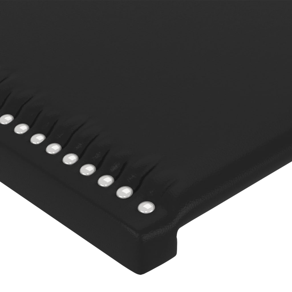 Bed frame with headboard black 100x200 cm faux leather