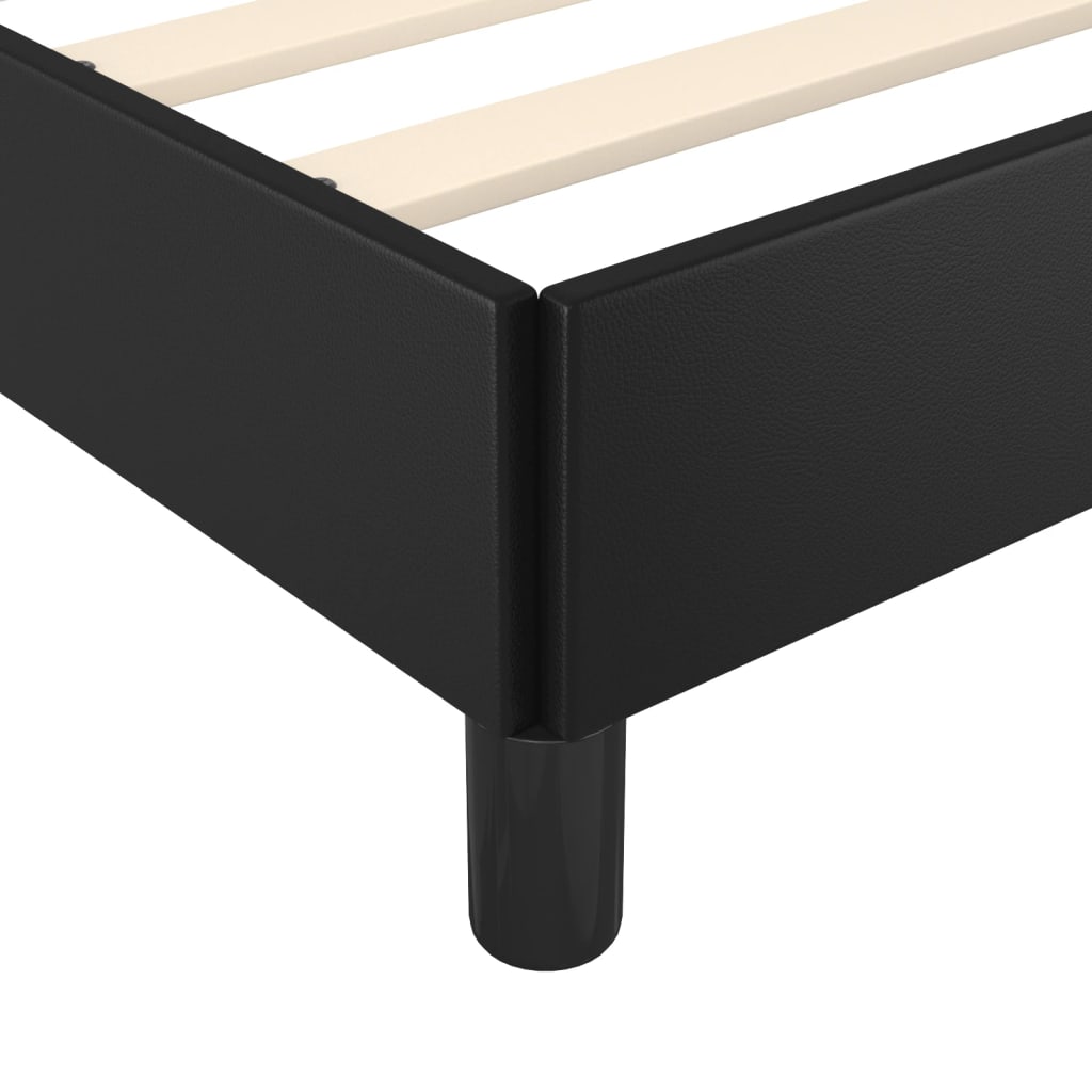 Bed frame with headboard black 200x200 cm faux leather