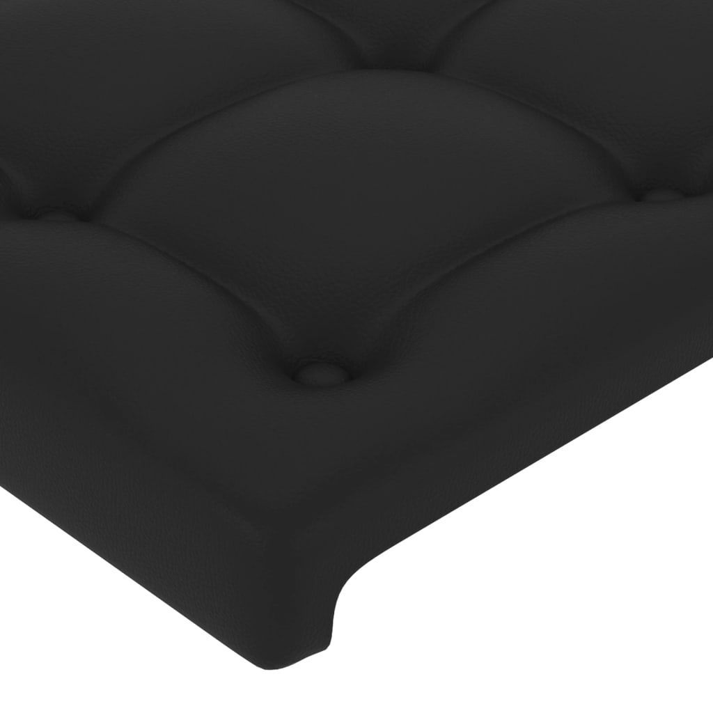 Bed frame with headboard black 200x200 cm faux leather