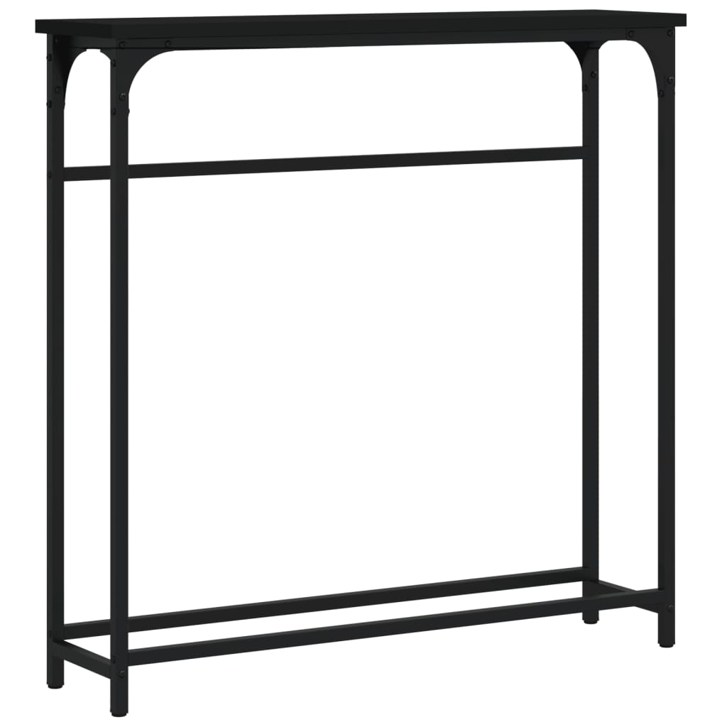 Black side table 75x19.5x75 cm engineered wood