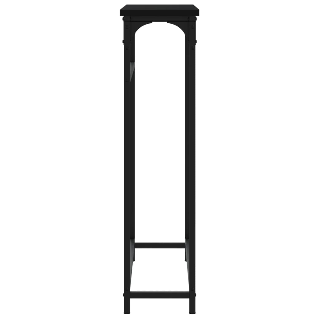 Black side table 75x19.5x75 cm engineered wood