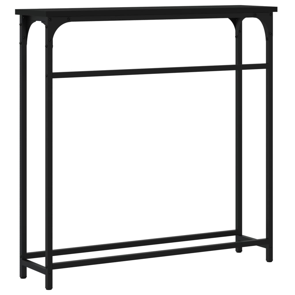 Black side table 75x19.5x75 cm engineered wood