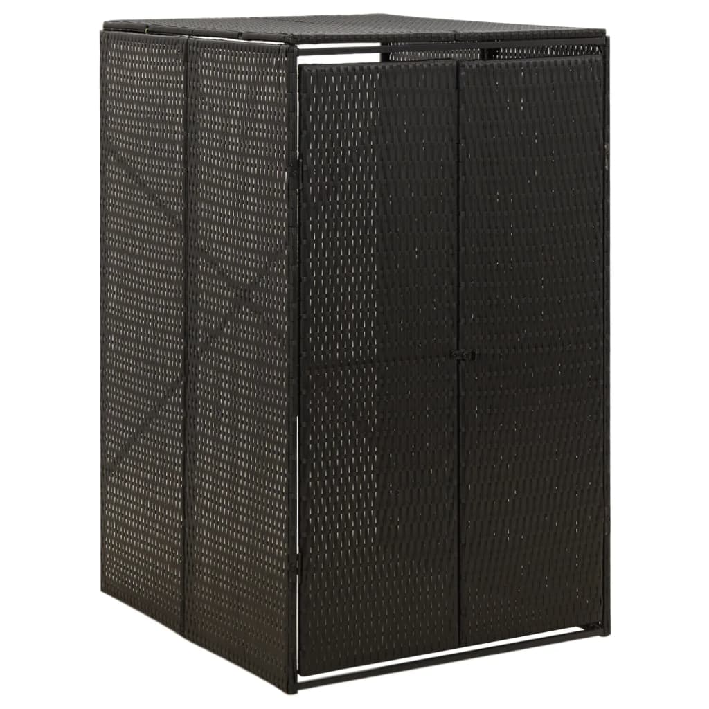 Skjul för soptunna svart 70x80x117 cm konstrotting