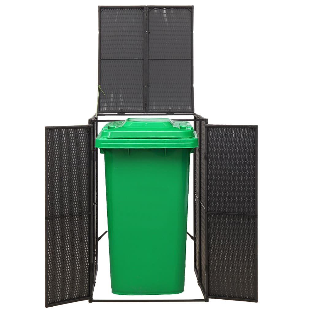 Skjul för soptunna svart 70x80x117 cm konstrotting