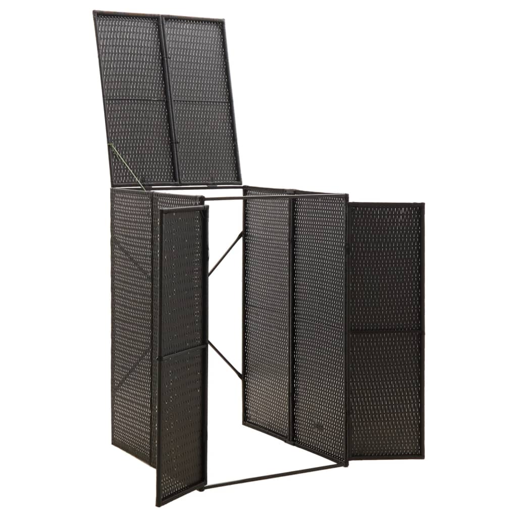 Skjul för soptunna svart 70x80x117 cm konstrotting