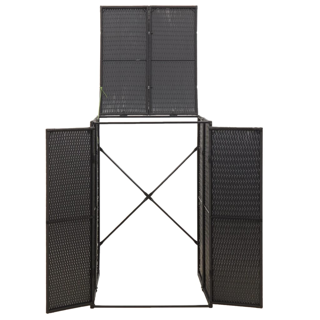 Skjul för soptunna svart 70x80x117 cm konstrotting