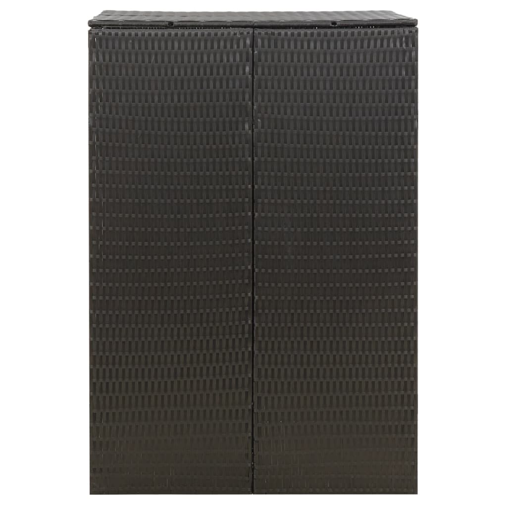 Skjul för soptunna svart 70x80x117 cm konstrotting