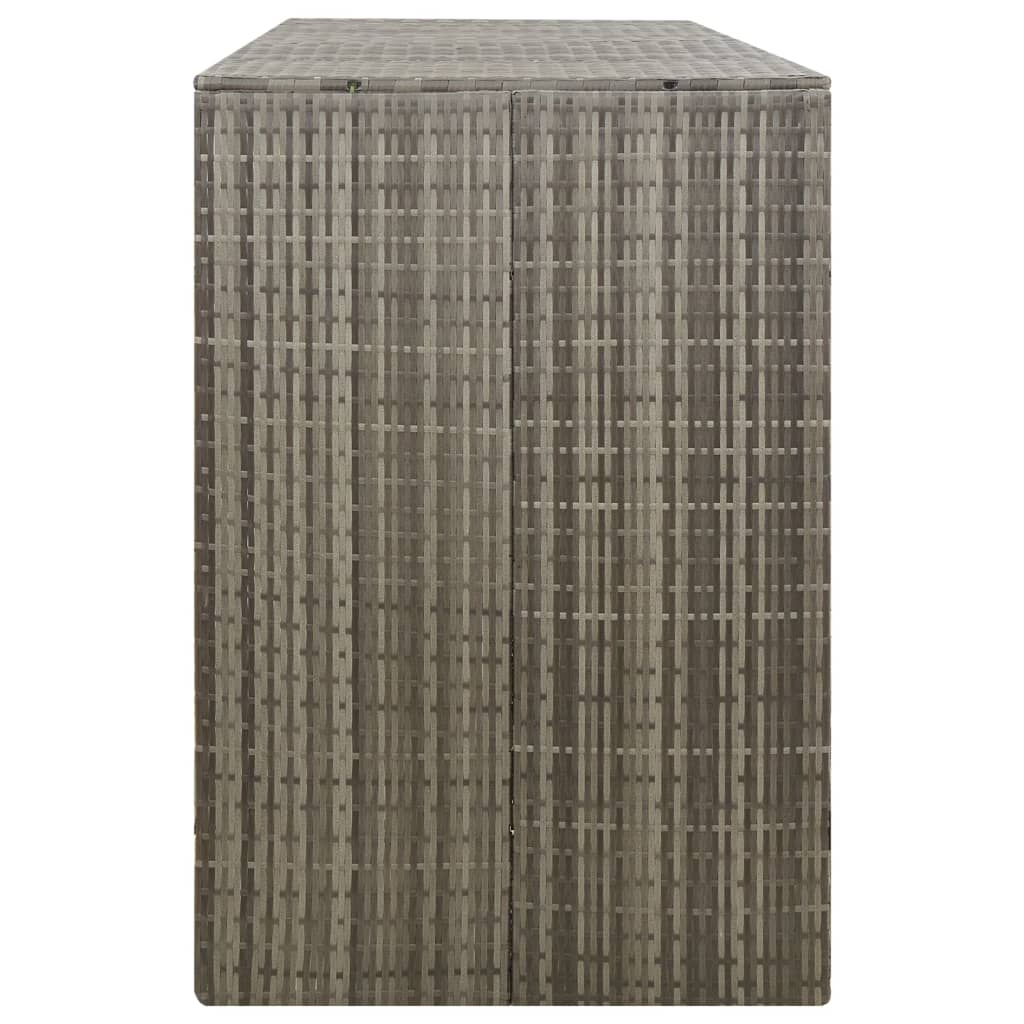 Skjul för tre soptunnor grå 207x80x117 cm konstrotting