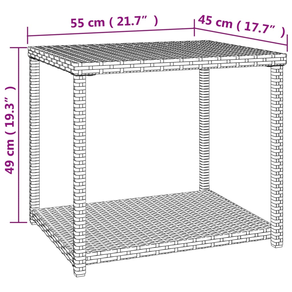 Sidobord svart 55x45x49 cm konstrotting