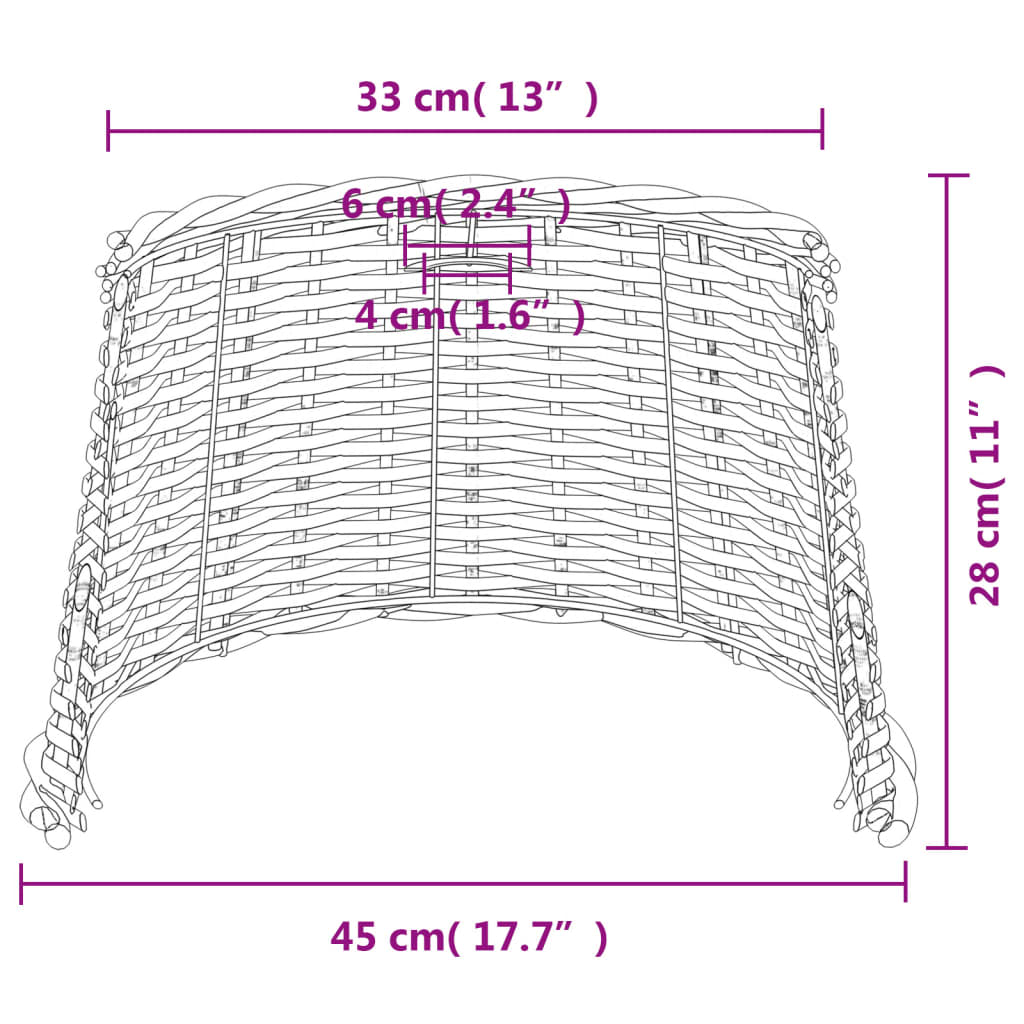 Taklampskärm vit Ø45x28 cm korgmaterial