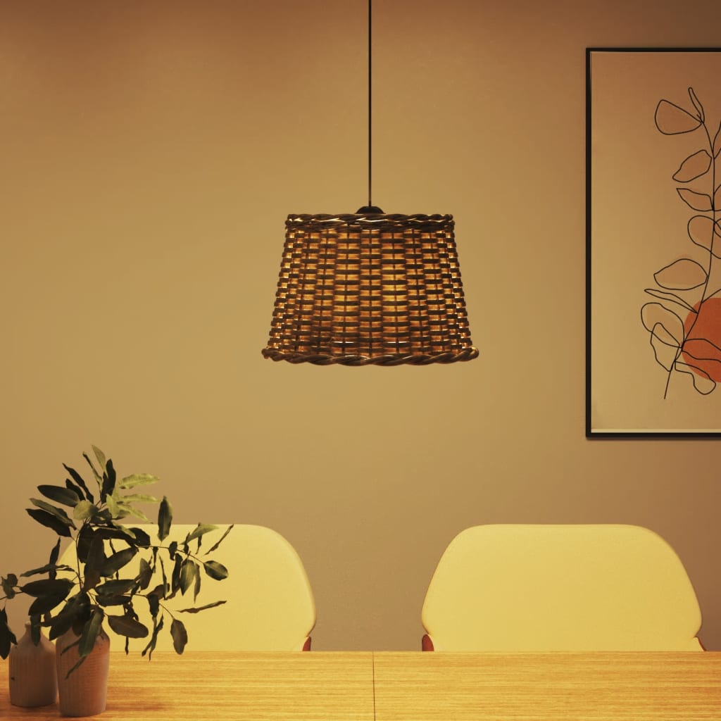 Ceiling lamp shade brown Ø40x26 cm wicker material