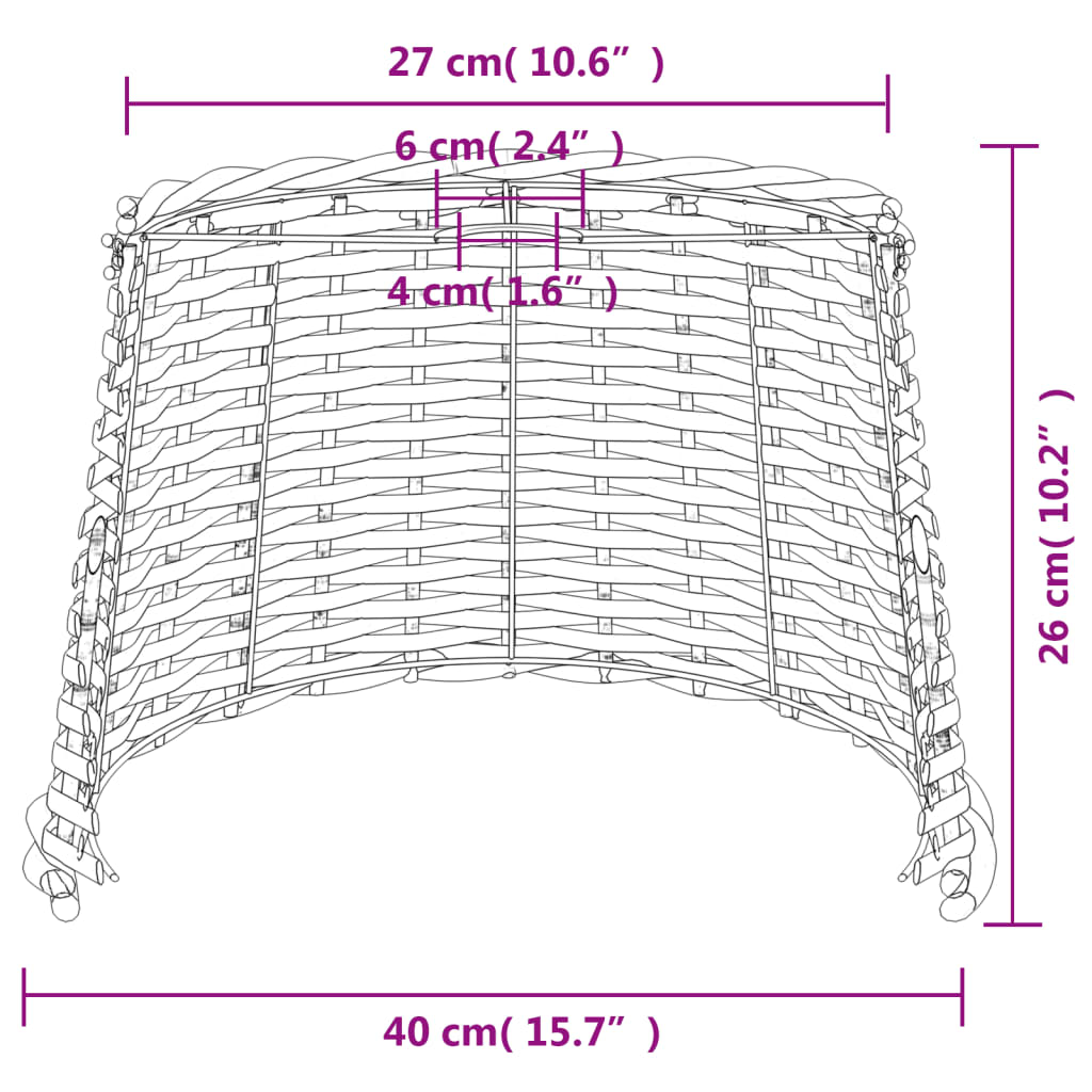 Ceiling lamp shade brown Ø40x26 cm wicker material