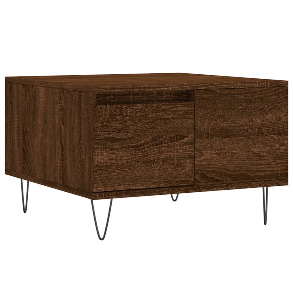 Soffbord brun ek 55x55x36,5 cm konstruerat trä