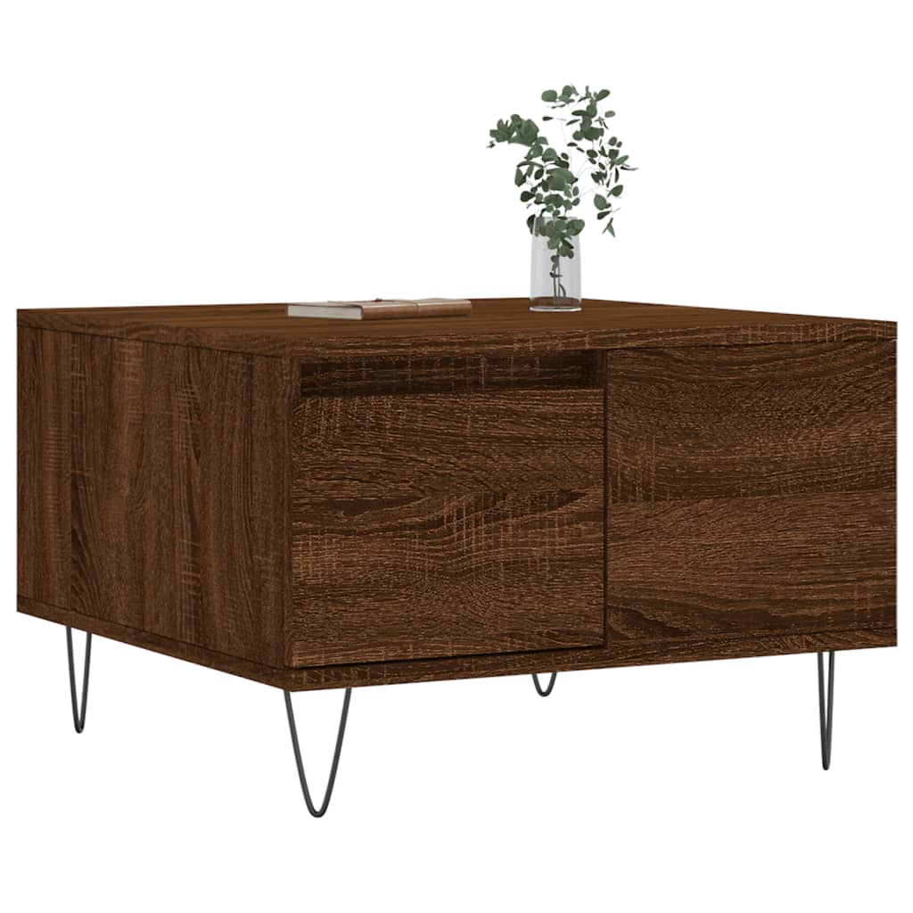 Soffbord brun ek 55x55x36,5 cm konstruerat trä