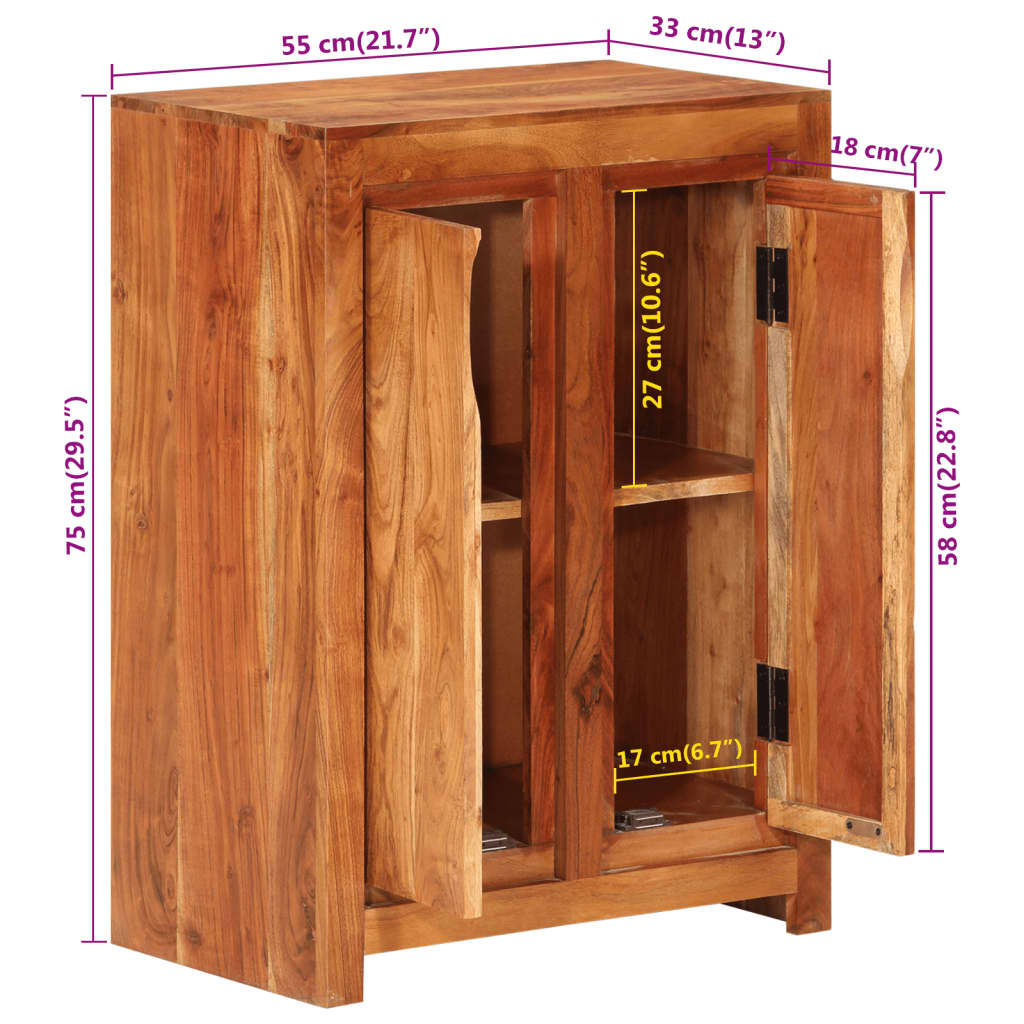 Sideboard 55x33x75 cm solid acacia wood