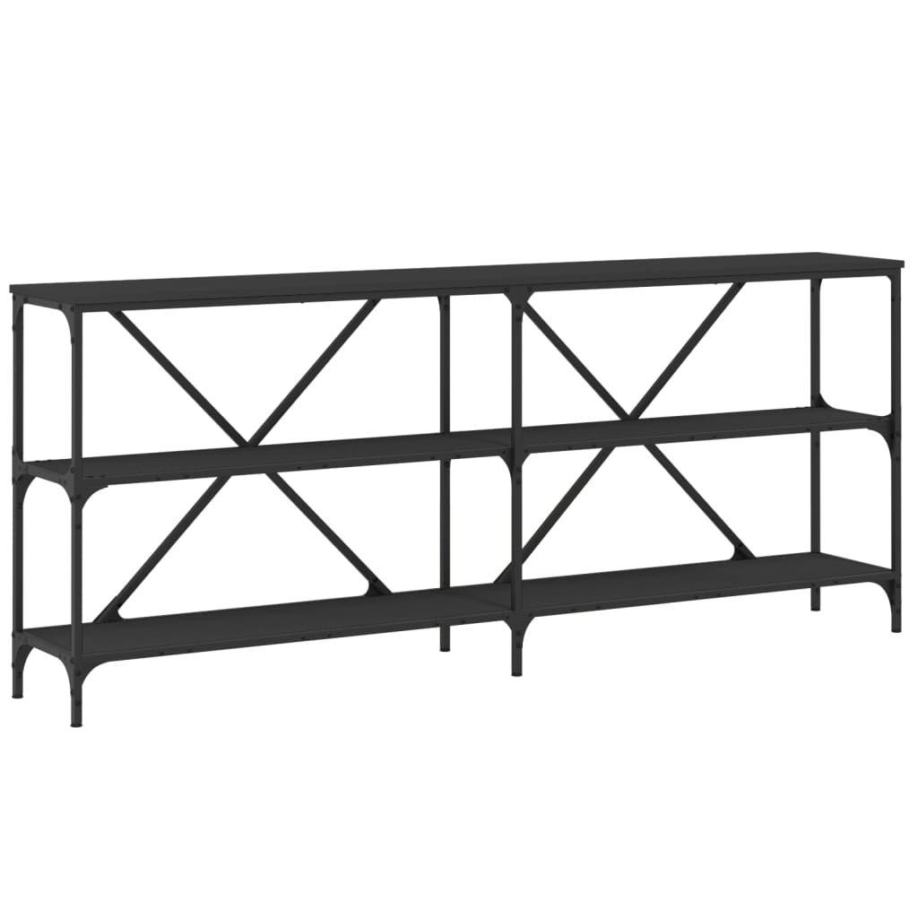Konsolbord svart 180x30x75 cm konstruerat trä och järn