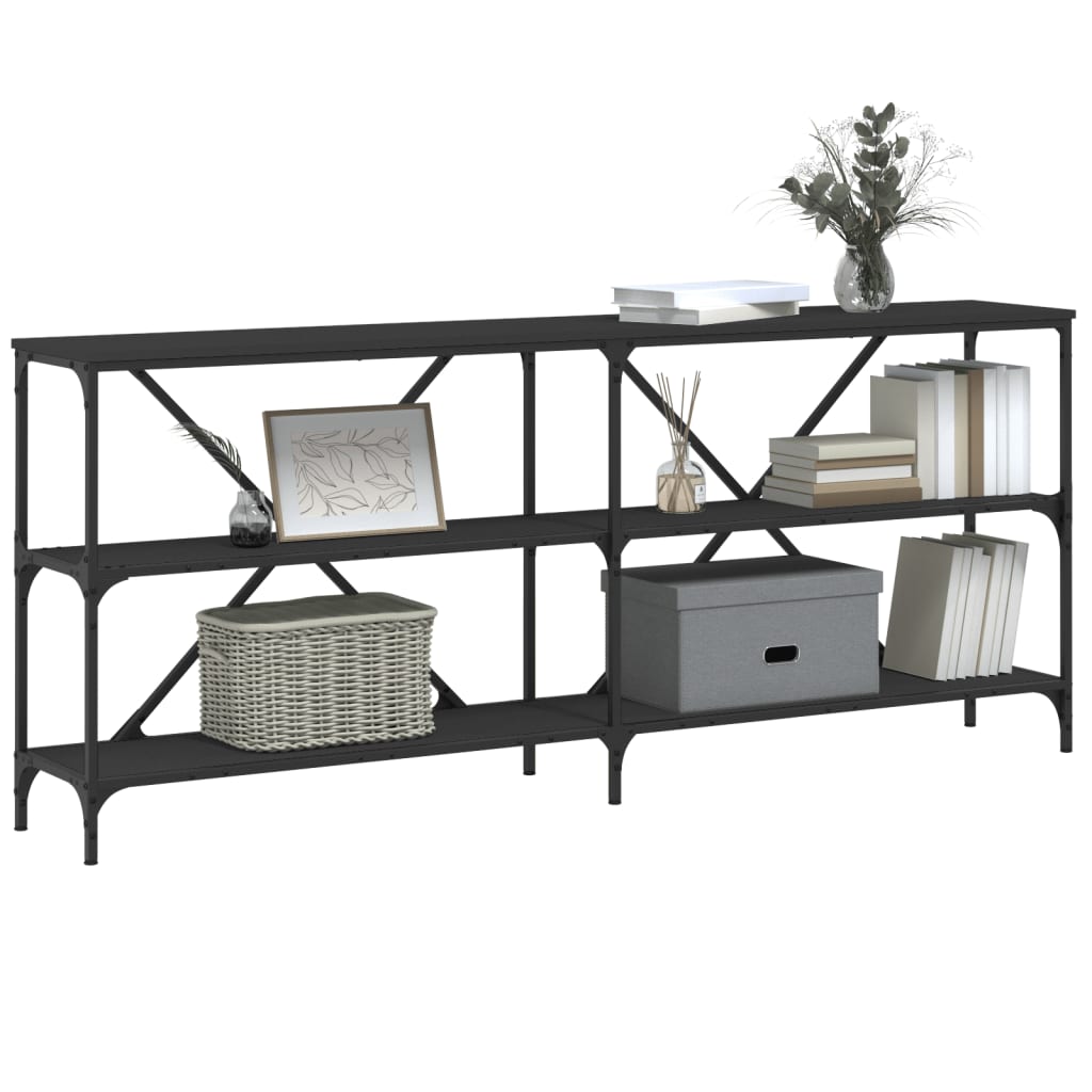 Konsolbord svart 180x30x75 cm konstruerat trä och järn