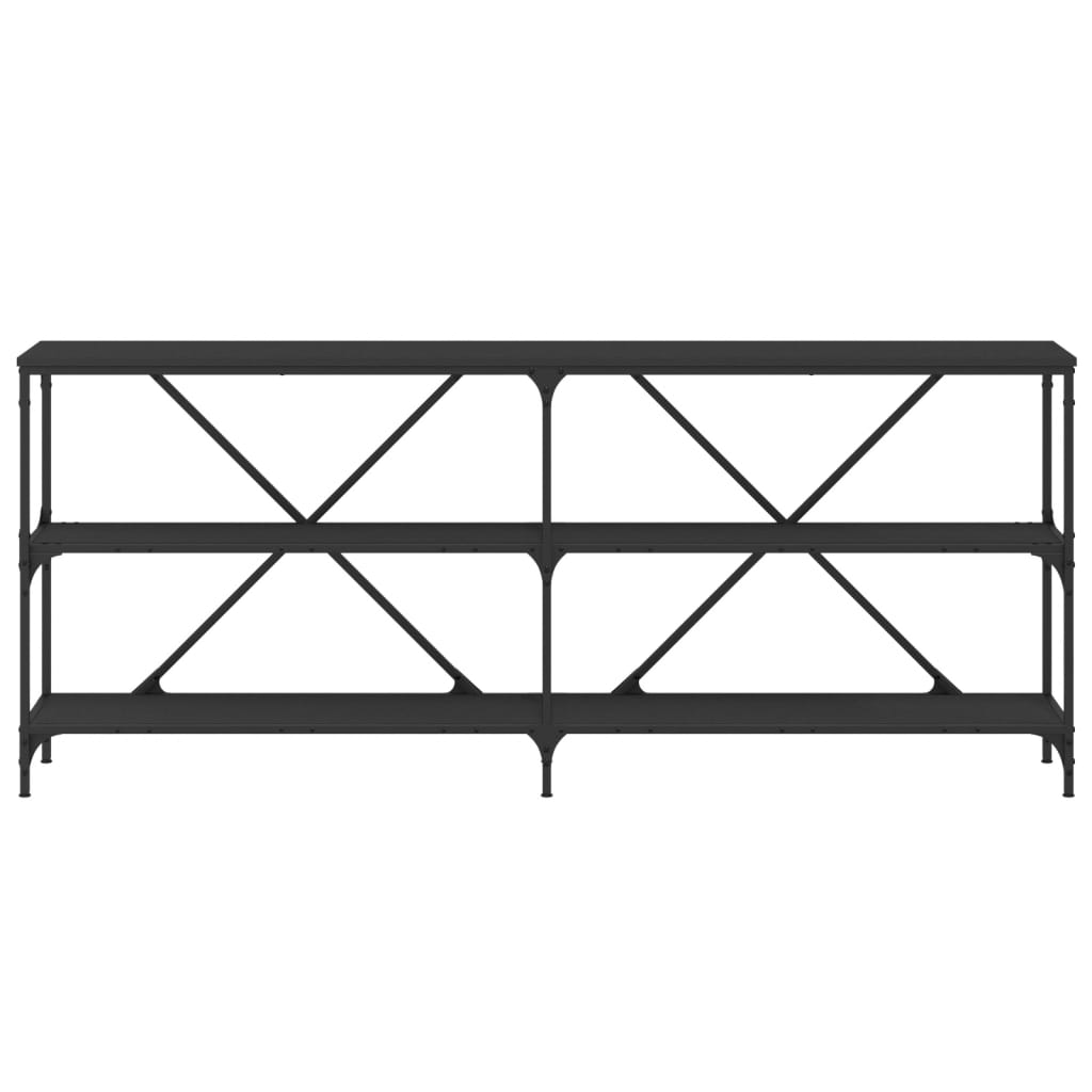 Konsolbord svart 180x30x75 cm konstruerat trä och järn