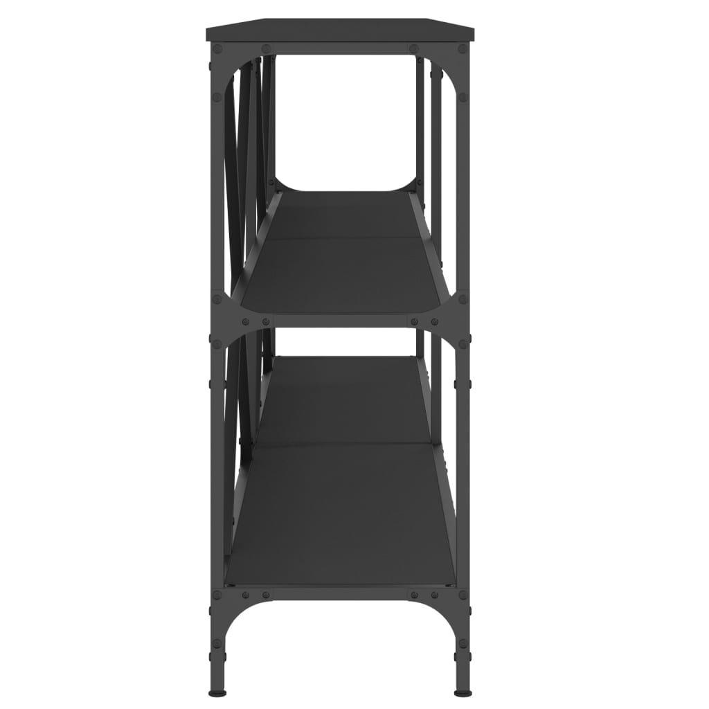 Konsolbord svart 180x30x75 cm konstruerat trä och järn