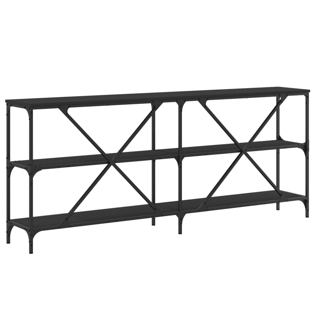 Konsolbord svart 180x30x75 cm konstruerat trä och järn