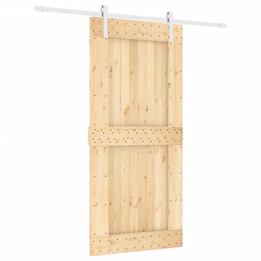 Sliding door with fittings 95x210 cm solid pine