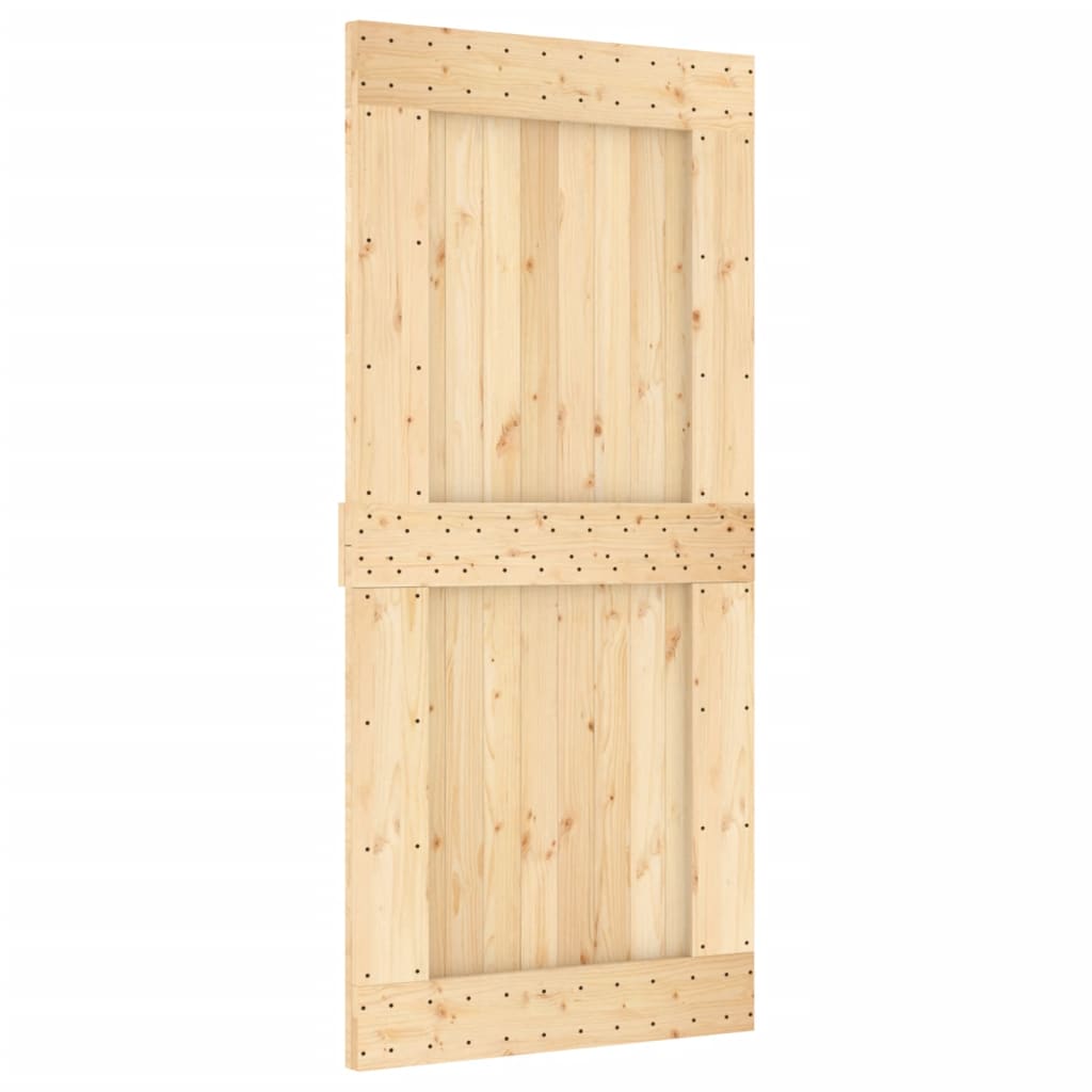 Sliding door with fittings 95x210 cm solid pine