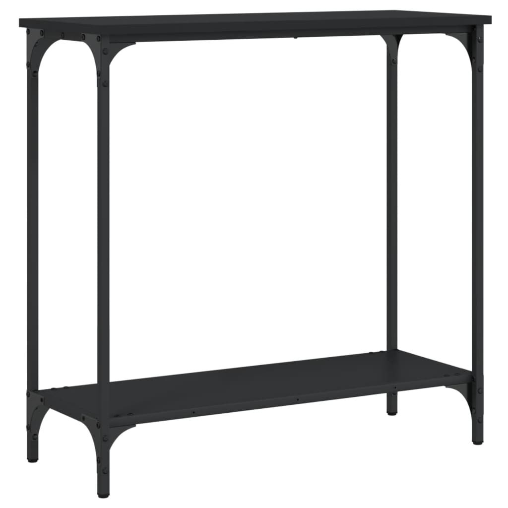 Console table black 75x30.5x75 cm engineered wood