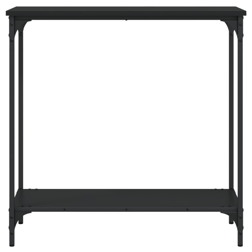 Console table black 75x30.5x75 cm engineered wood