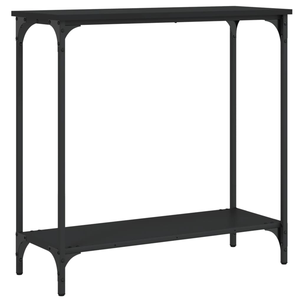 Console table black 75x30.5x75 cm engineered wood