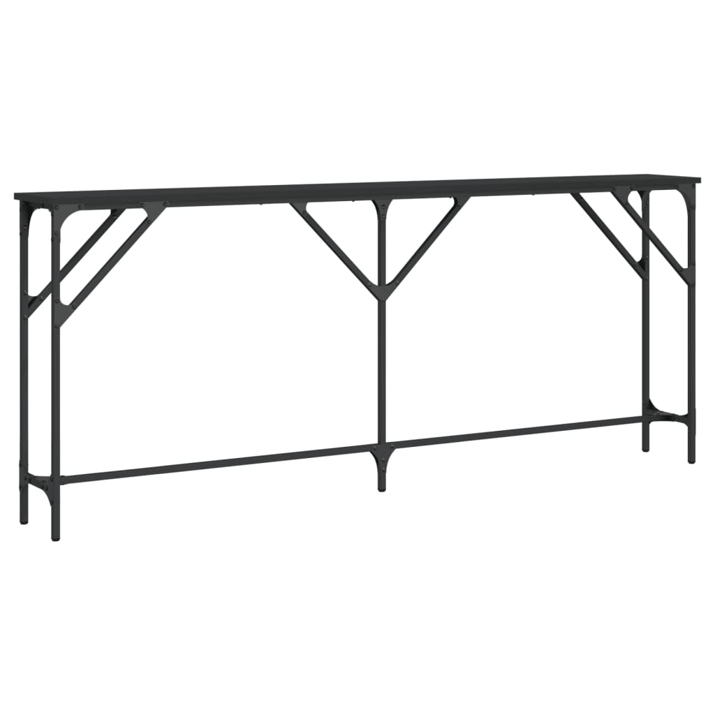 Console table black 180x23x75 cm engineered wood