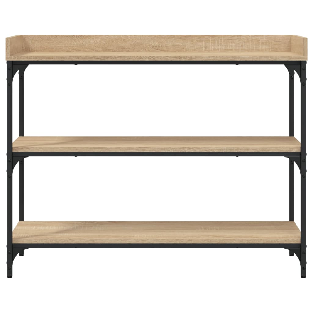 Console table with shelves sonoma oak 100x30x80 cm