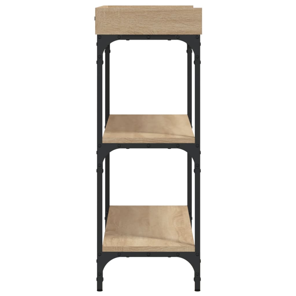 Console table with shelves sonoma oak 100x30x80 cm