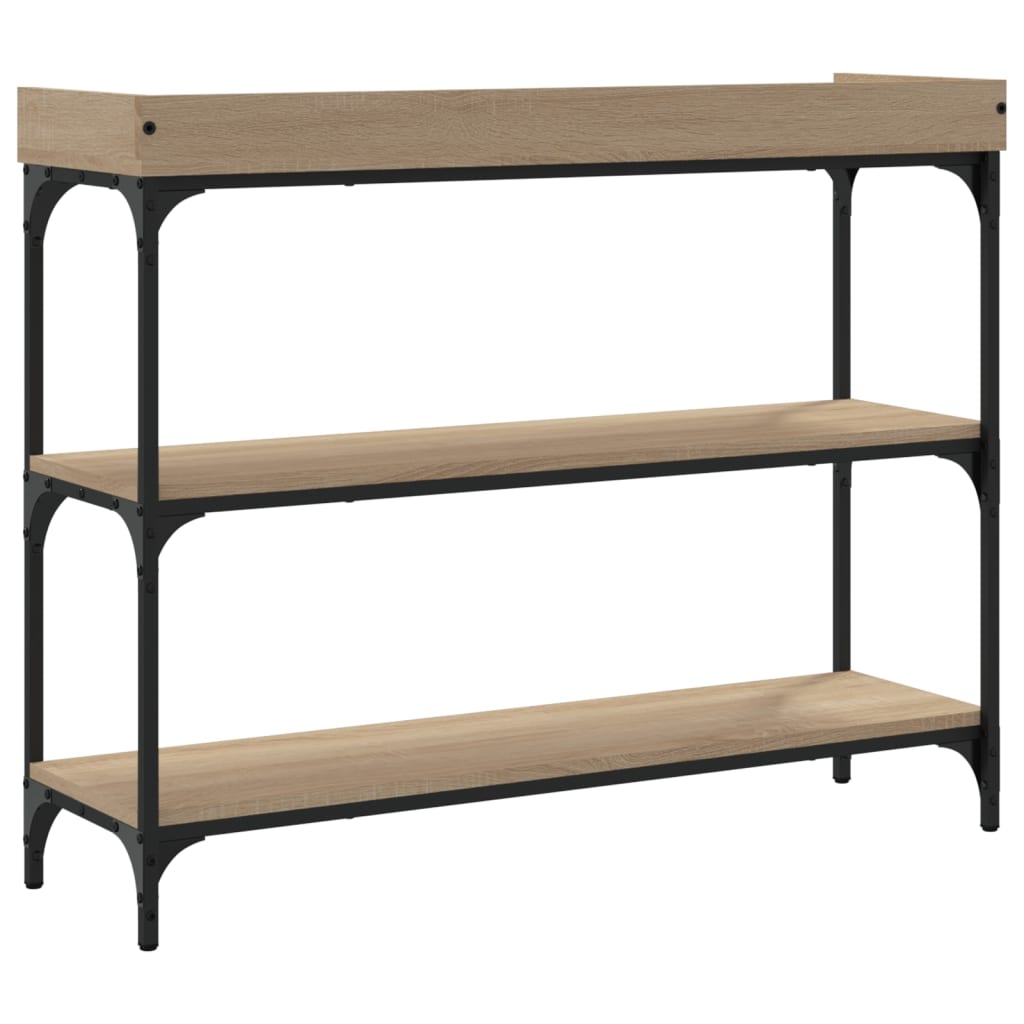 Console table with shelves sonoma oak 100x30x80 cm