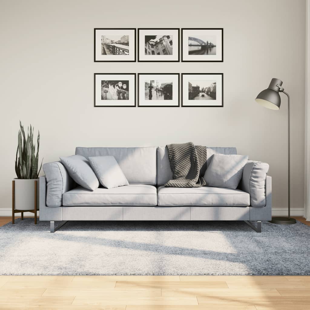 PAMPLONA long pile modern rug blue 160x230 cm