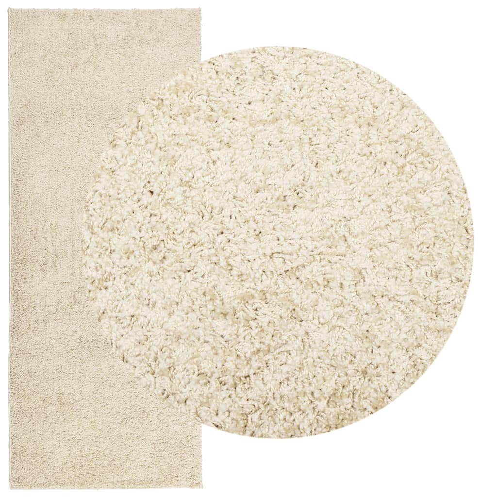 PAMPLONA long pile modern rug gold 80x200 cm